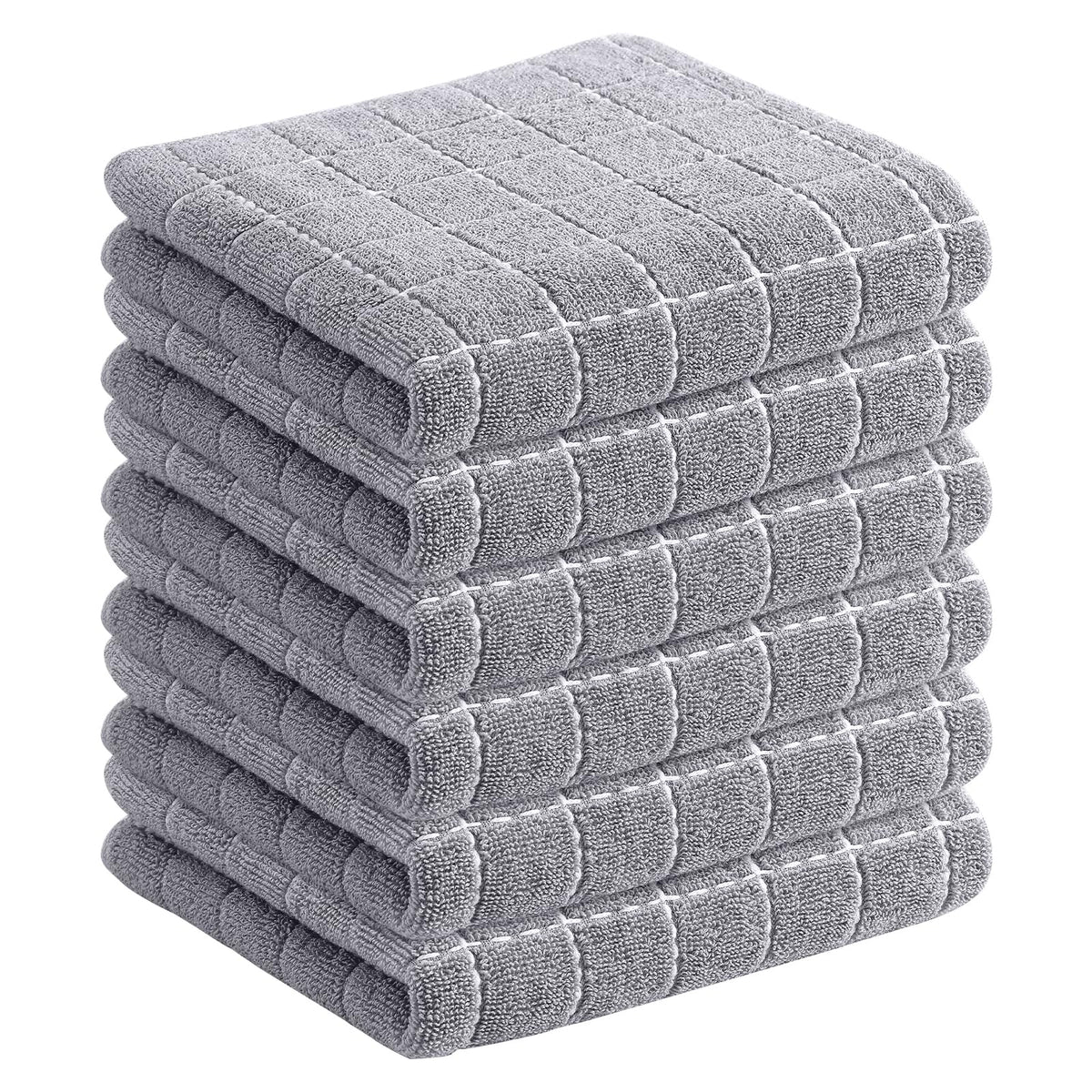 Homaxy 100% Cotton Terry Kitchen Dish Cloths, 6 Pack, Navy Blue