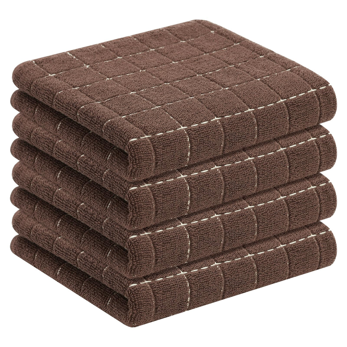 Homaxy 100% Cotton Terry Kitchen Dish Cloths, 6 Pack, Navy Blue