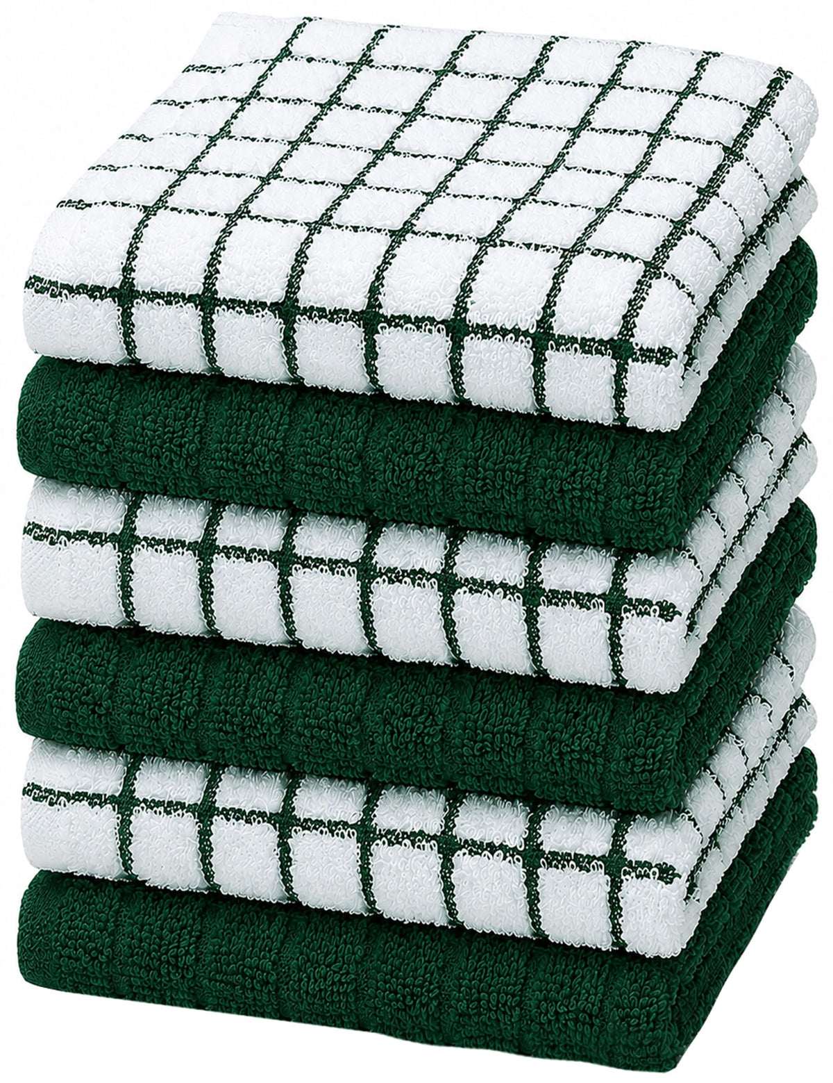 Bumble Dish Cloths (8-Pack), 100% Cotton Kitchen Towels, 12"x12" - Gray