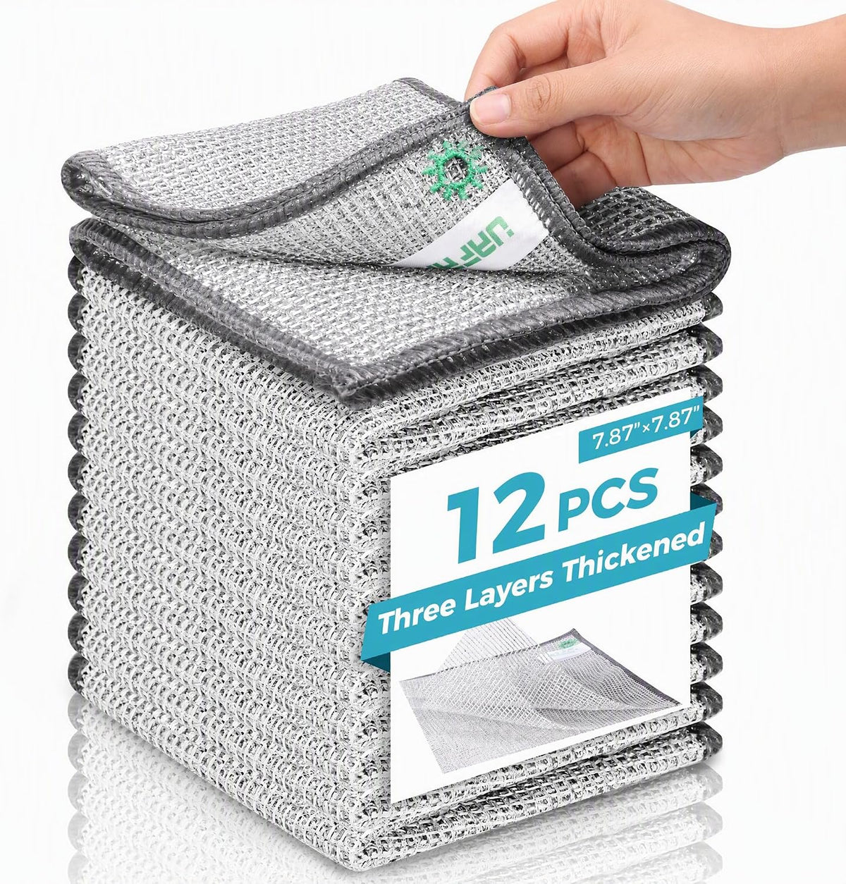 12pcs Upgrade 3-Layer Non-Scratch Steel Wool Dish Rags for Washing Dishs
