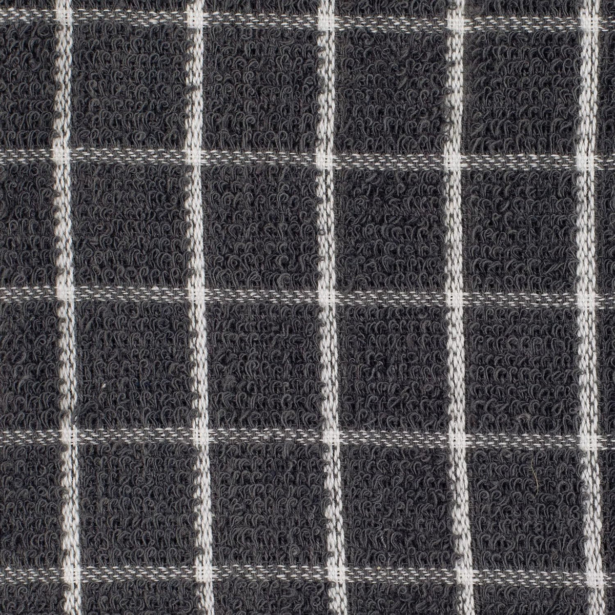 DII Basic Terry Collection Windowpane Dishcloth Set, 12x12, Gray, 6 Piece