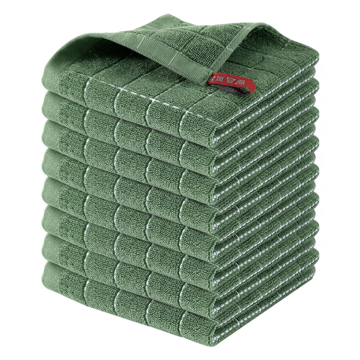 Homaxy 100% Cotton Terry Kitchen Dish Cloths, 6 Pack, Navy Blue