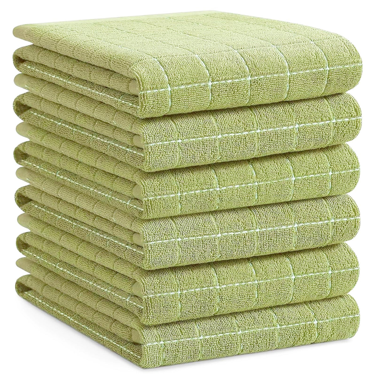 Homaxy 100% Cotton Terry Kitchen Dish Cloths, 6 Pack, Navy Blue