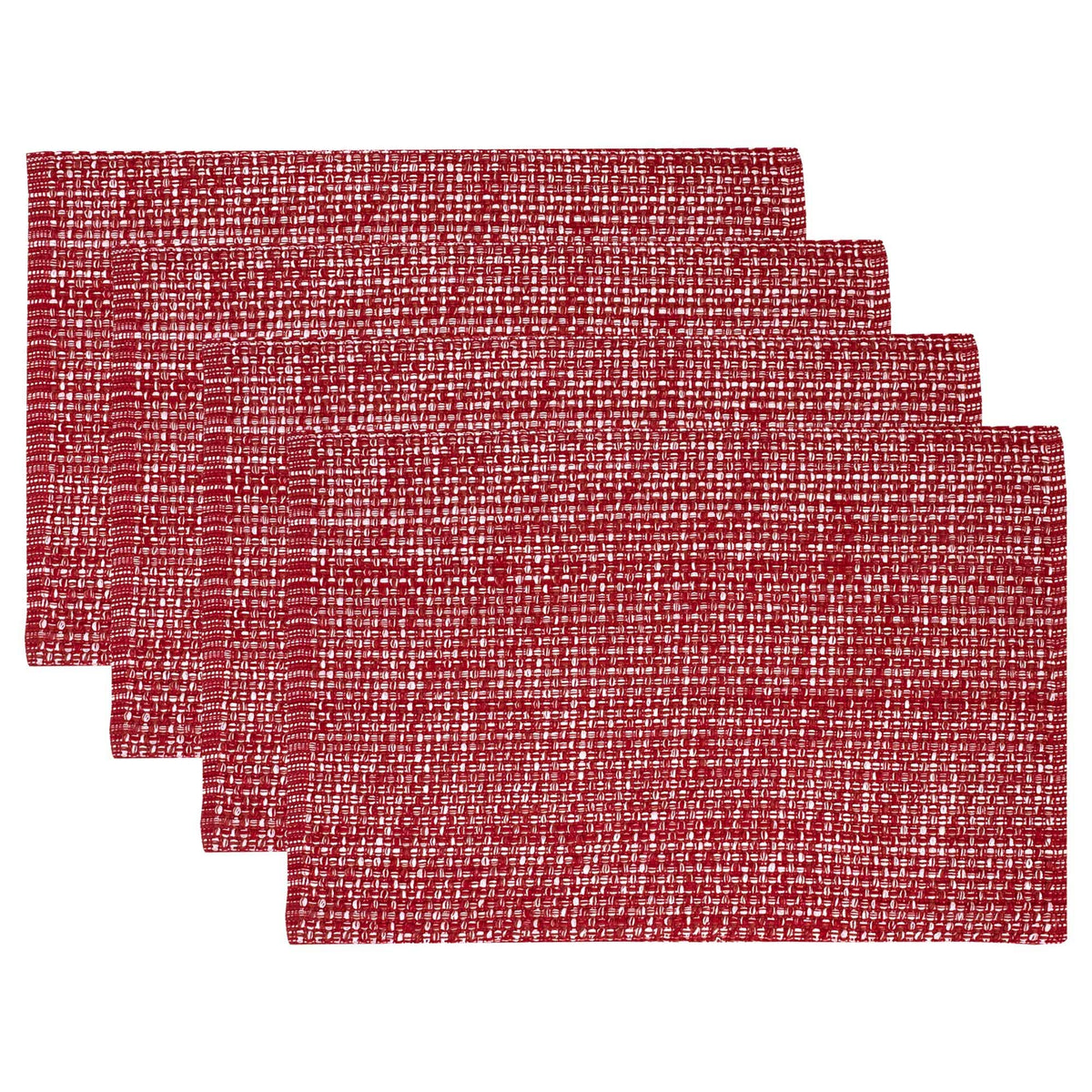Sweet Home Collection 100% Cotton Placemats for Dining Room Rectangle Two Tone Woven Fabric 13" x 19" Soft Durable Table Mat Set, Set of 6, Eggshell