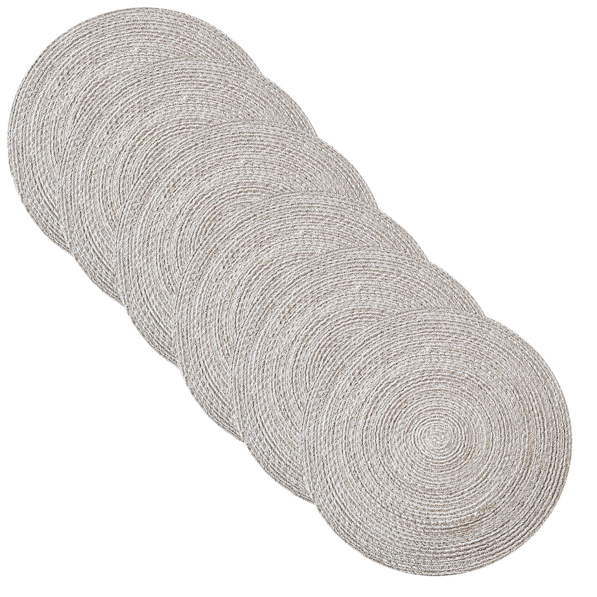 Sweet Home Collection 100% Cotton Placemats for Dining Room Rectangle Two Tone Woven Fabric 13" x 19" Soft Durable Table Mat Set, Set of 4, Eggshell