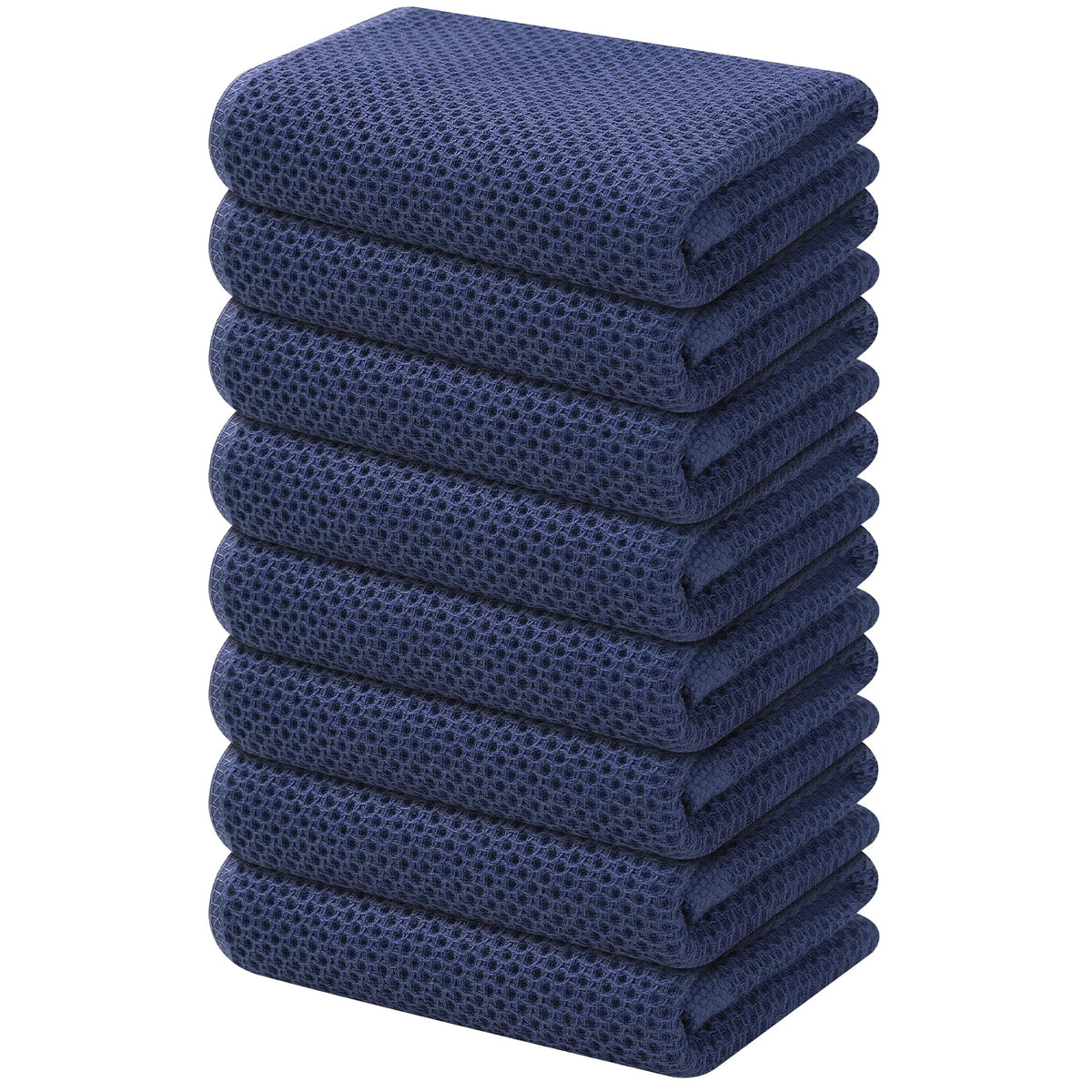 Kitinjoy 100% Cotton Waffle 6-Pack Kitchen Towels, 12" x 12", Dark Grey