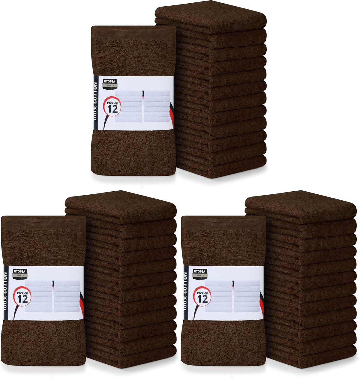 Utopia Towels Kitchen Bar Mops, Pack of 12, 16x19 in, 100% Cotton, White