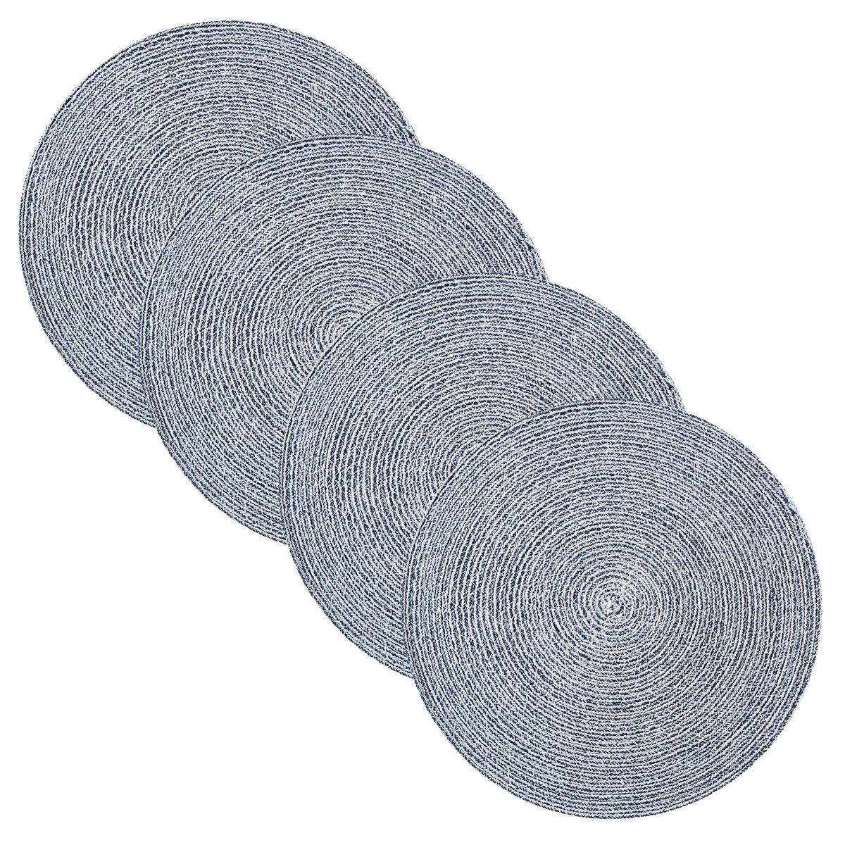 Sweet Home Collection 100% Cotton Placemats for Dining Room Rectangle Two Tone Woven Fabric 13" x 19" Soft Durable Table Mat Set, Set of 6, Eggshell