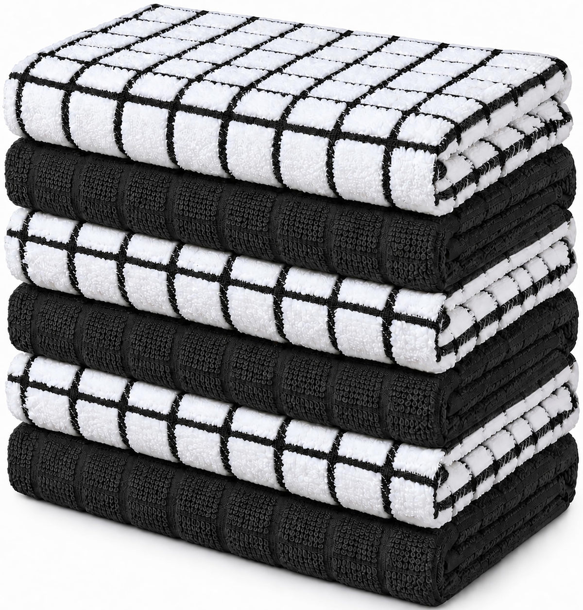 Bumble Dish Cloths (8-Pack), 100% Cotton Kitchen Towels, 12"x12" - Gray