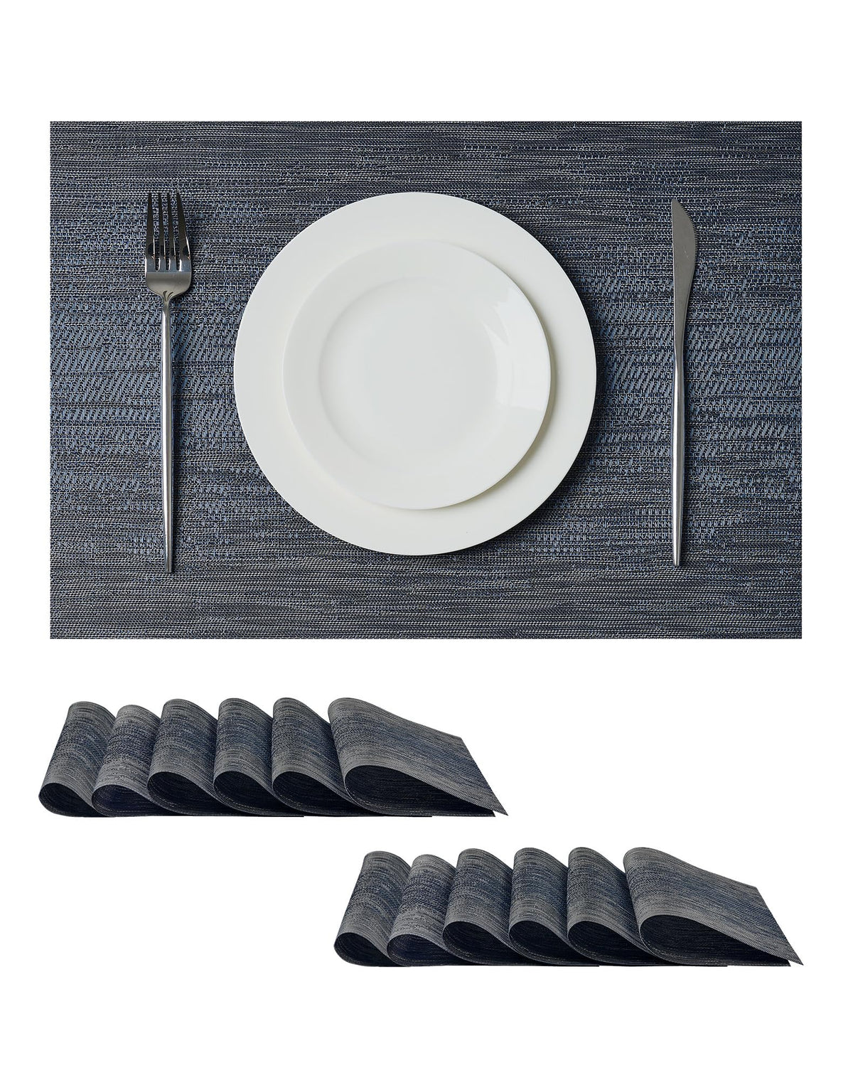 Beige Placemats Set of 4 - Heat-Resistant, Non-Slip Table Mats, Washable Woven Vinyl for Indoor & Outdoor Dining