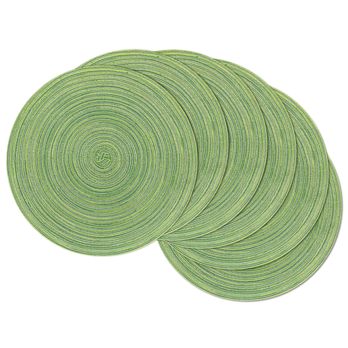 SHACOS Round Braided Placemats Set of 8 Cotton Fabric Round Table Mats Non Slip Washable 15 inch Round Place Mats Home Party Table Decor (Beige, 8)