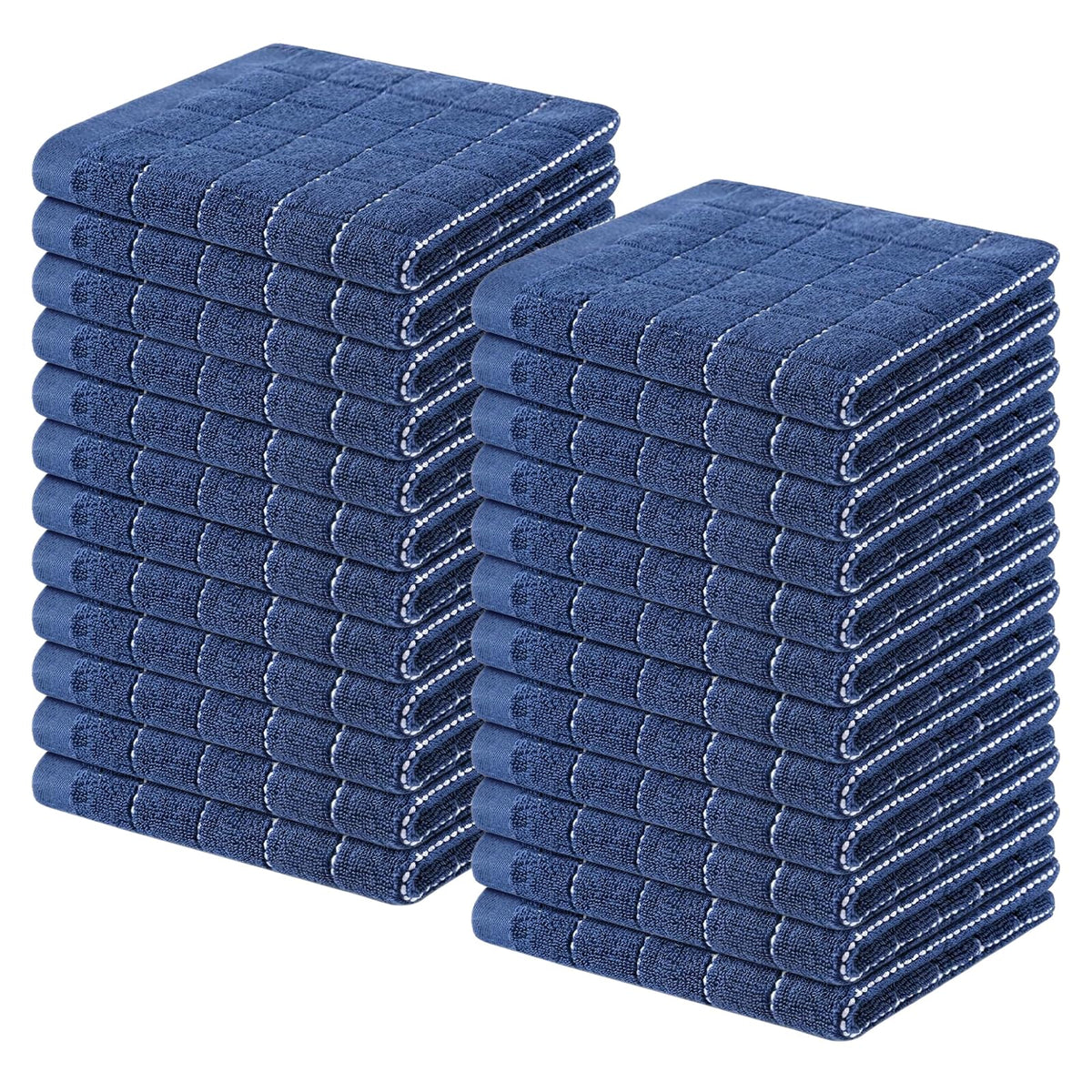 Homaxy 100% Cotton Terry Kitchen Dish Cloths, 6 Pack, Navy Blue