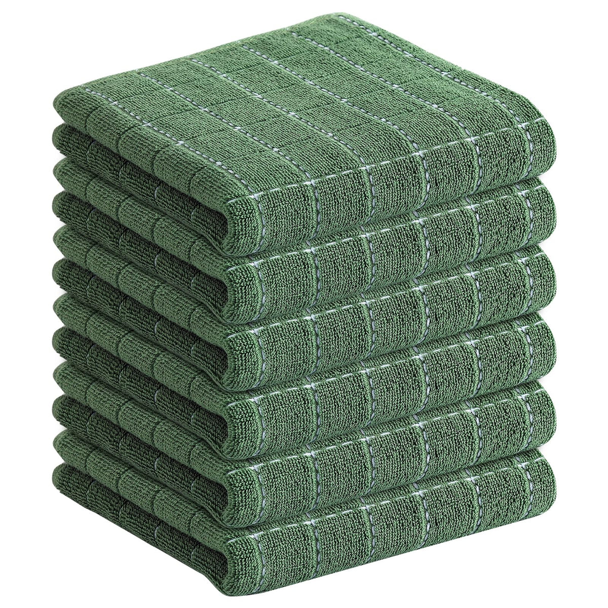 Homaxy 100% Cotton Terry Kitchen Dish Cloths, 6 Pack, Navy Blue
