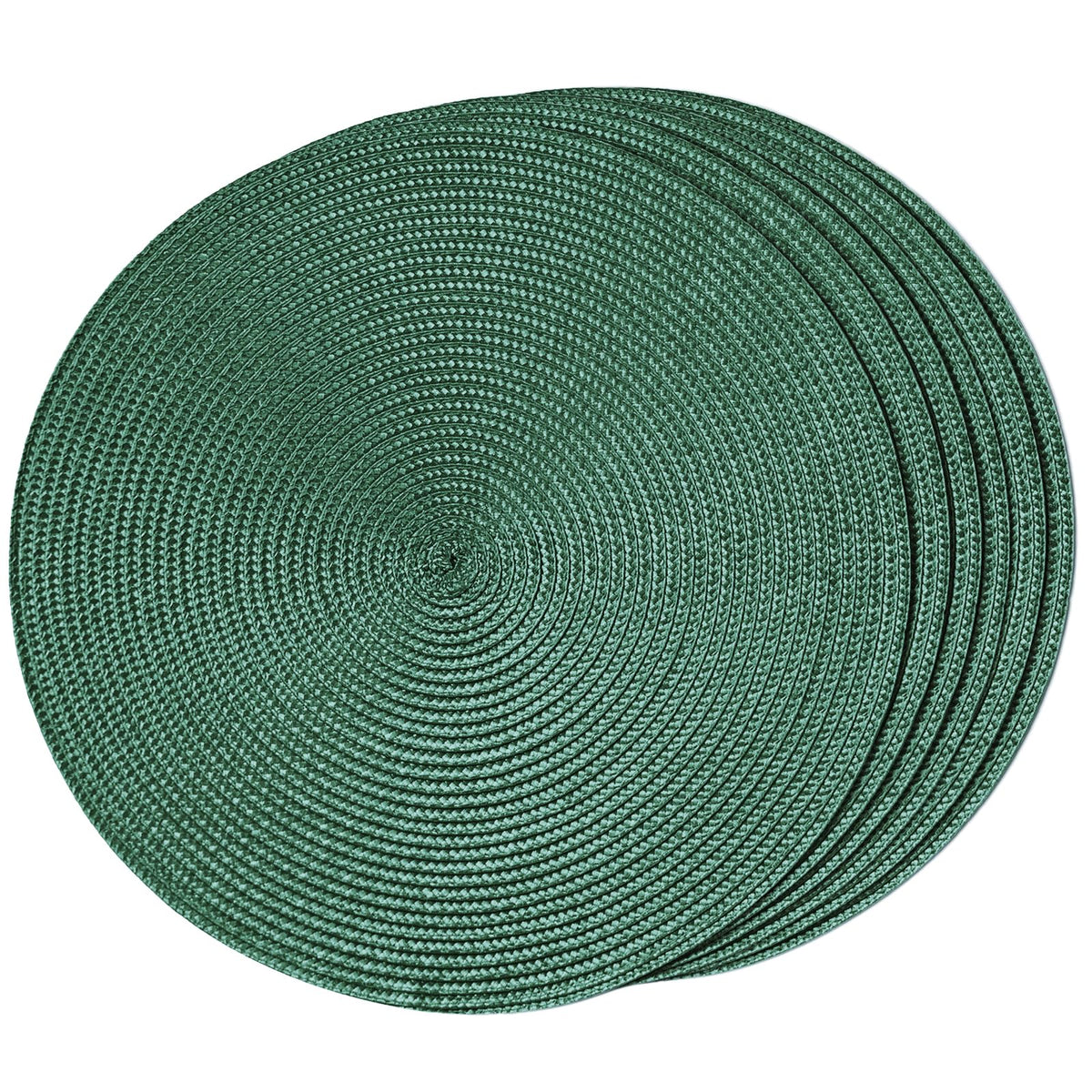 FunWheat Round Braided Placemats Set of 6 Table Mats for Dining Tables Woven Washable Non-Slip Place mats 15 inch(Orange, 6pcs)