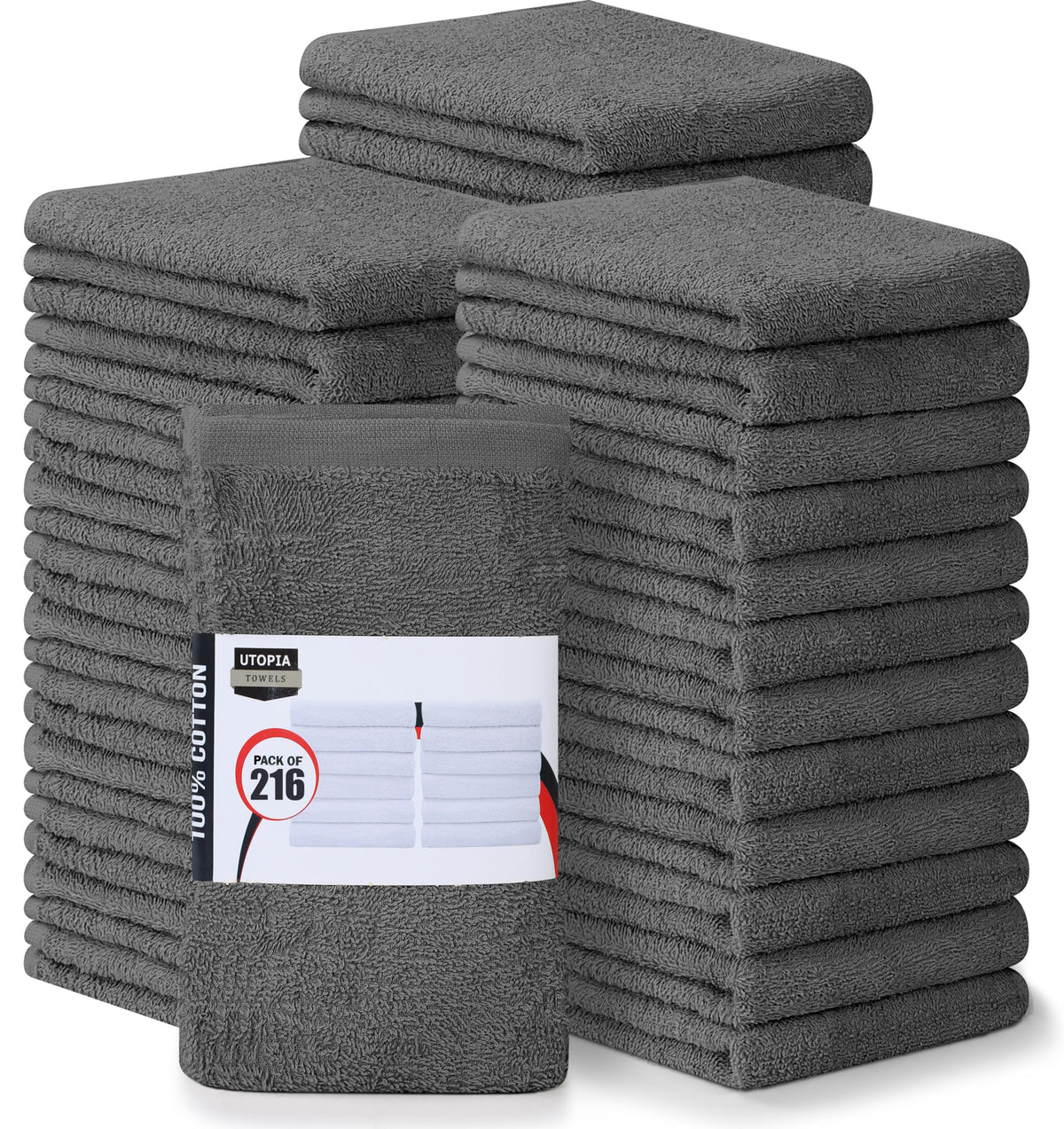 Utopia Towels Kitchen Bar Mops, Pack of 12, 16x19 in, 100% Cotton, White