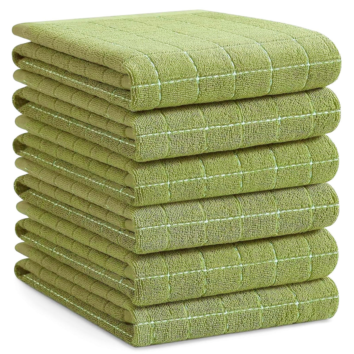 Homaxy 100% Cotton Terry Kitchen Dish Cloths, 6 Pack, Navy Blue