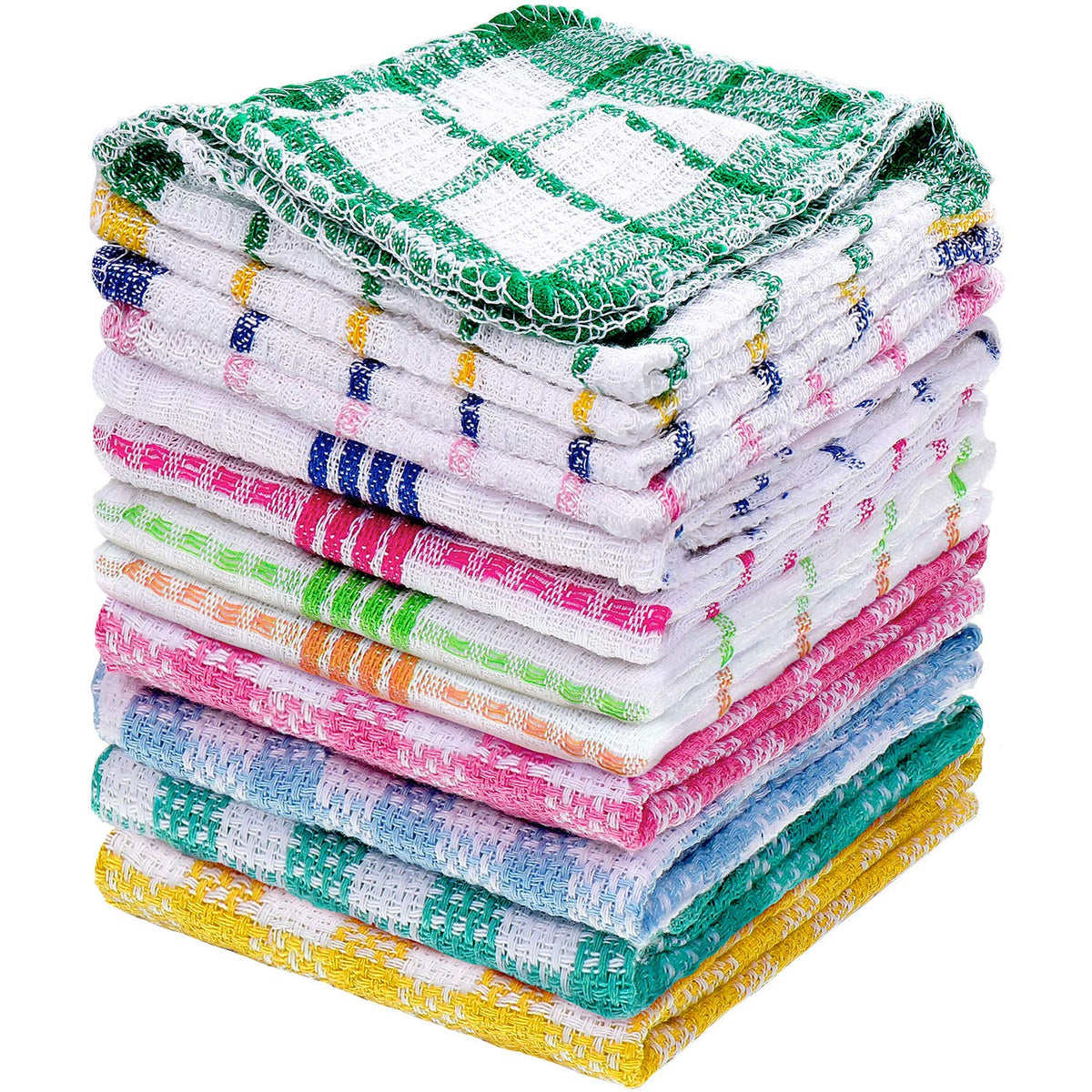 Patelai 12 Pcs Kitchen Dish Cloths Washing, Color, 14x14 Inch,12x12 Inch