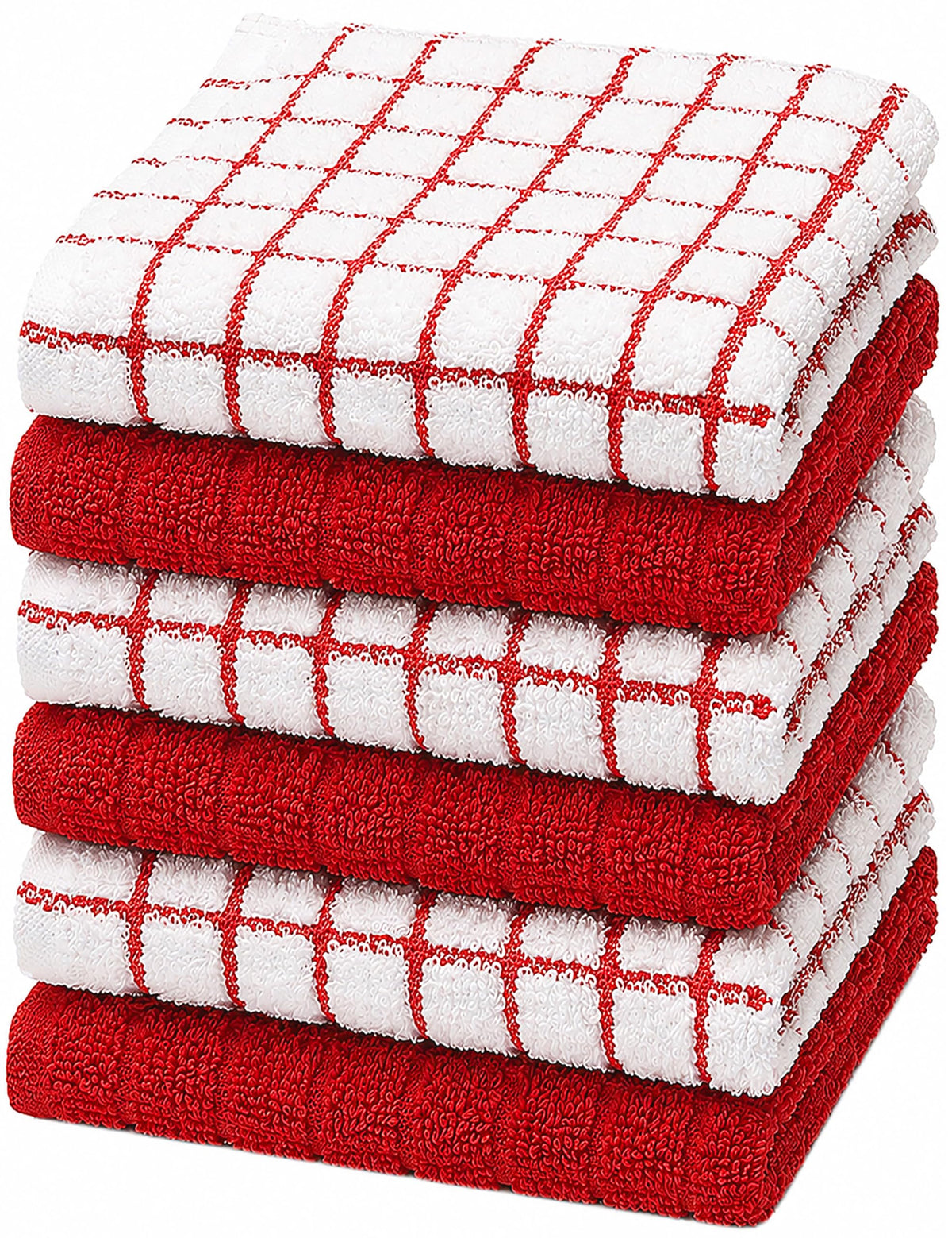 Bumble Dish Cloths (8-Pack), 100% Cotton Kitchen Towels, 12"x12" - Gray