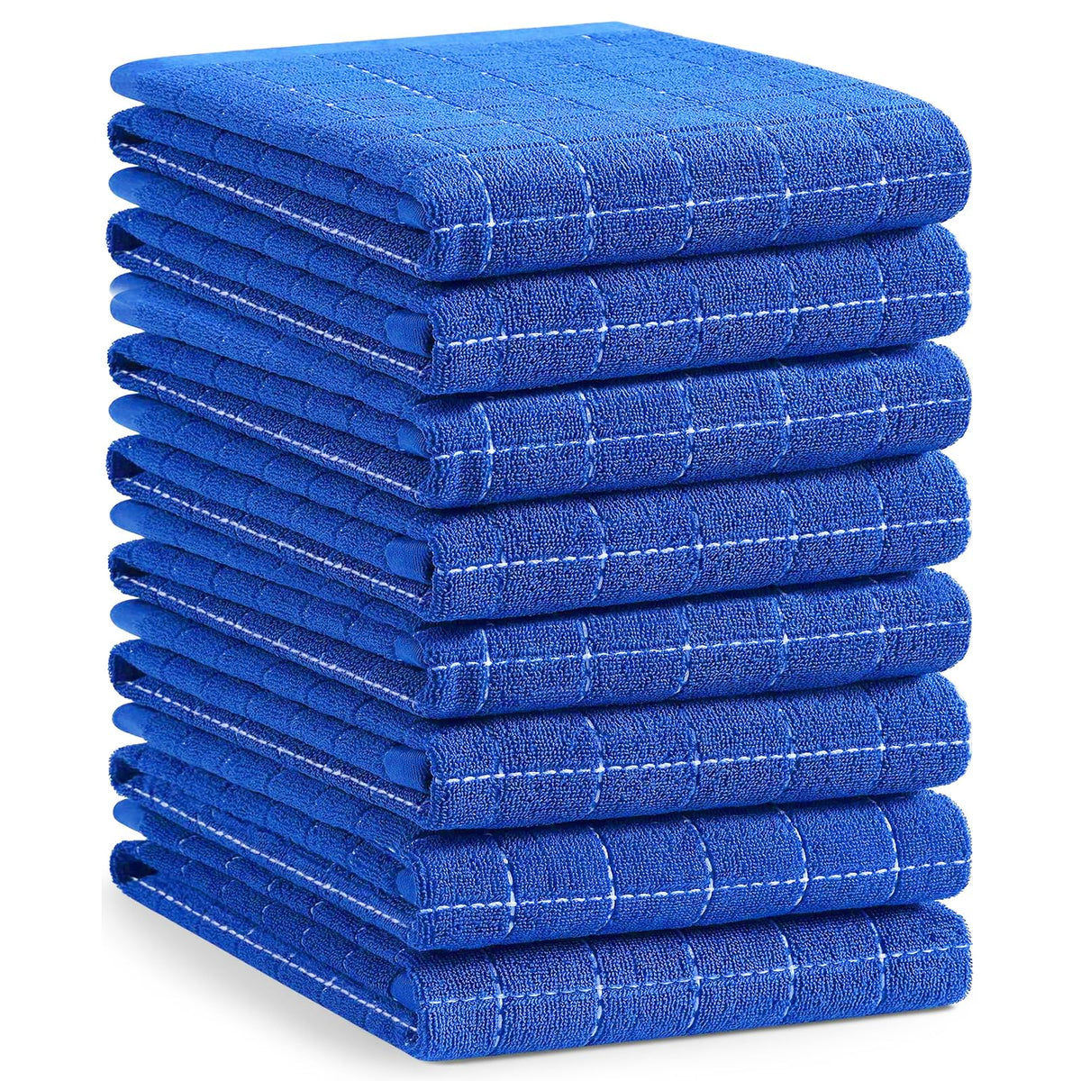Homaxy 100% Cotton Terry Kitchen Dish Cloths, 6 Pack, Navy Blue