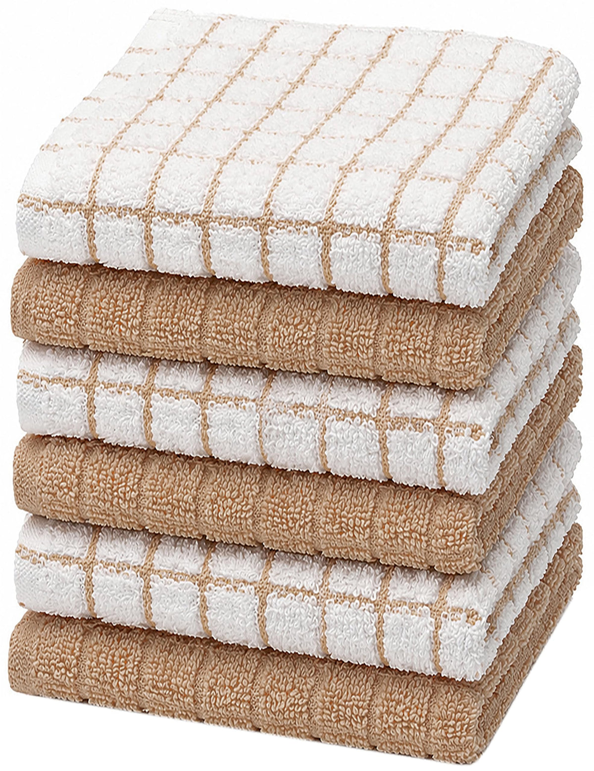 Bumble Dish Cloths (8-Pack), 100% Cotton Kitchen Towels, 12"x12" - Gray