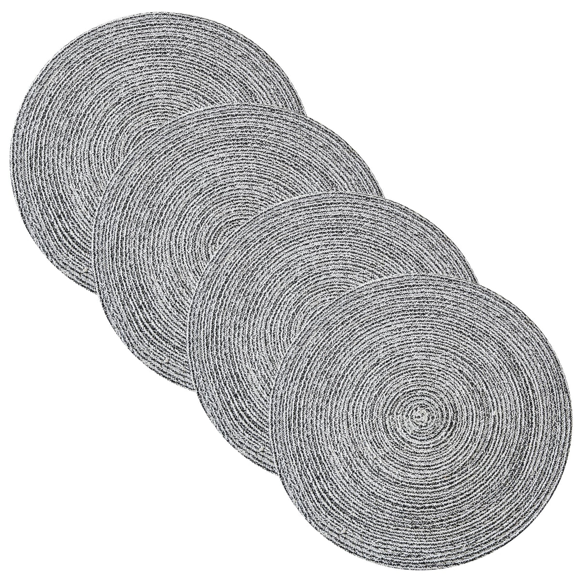 Sweet Home Collection 100% Cotton Placemats for Dining Room Rectangle Two Tone Woven Fabric 13" x 19" Soft Durable Table Mat Set, Set of 6, Eggshell