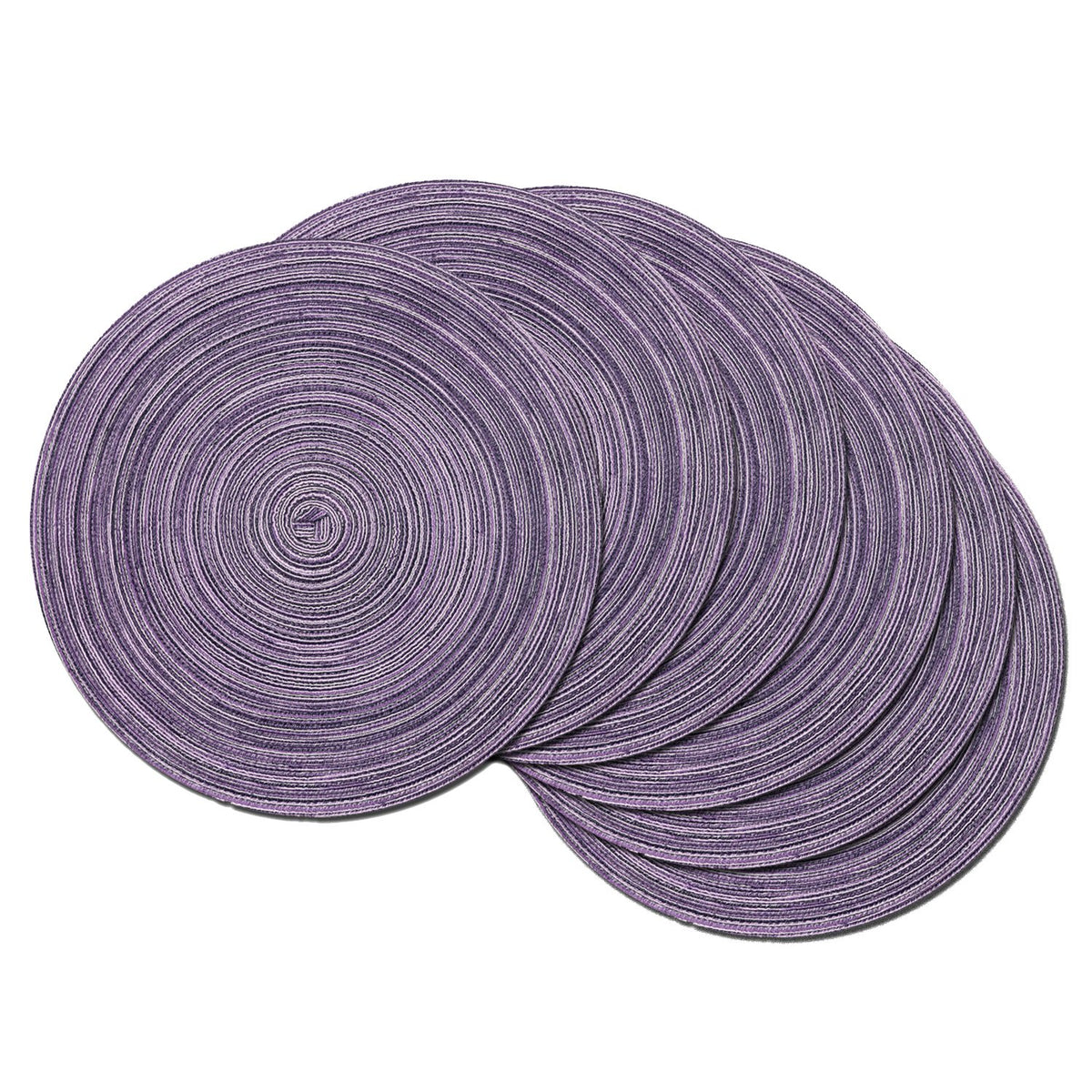 SHACOS Round Braided Placemats Set of 8 Cotton Fabric Round Table Mats Non Slip Washable 15 inch Round Place Mats Home Party Table Decor (Beige, 8)