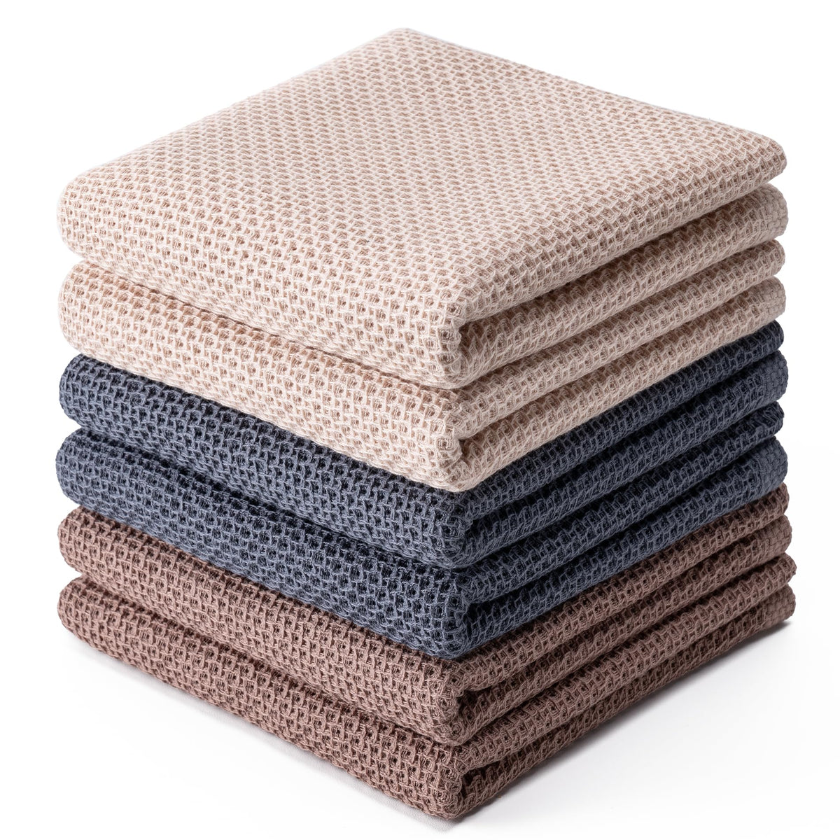 Kitchen Towels 6-Pack Kitchen Dish Cloths,100% Cotton,12x12 In,Dark Grey