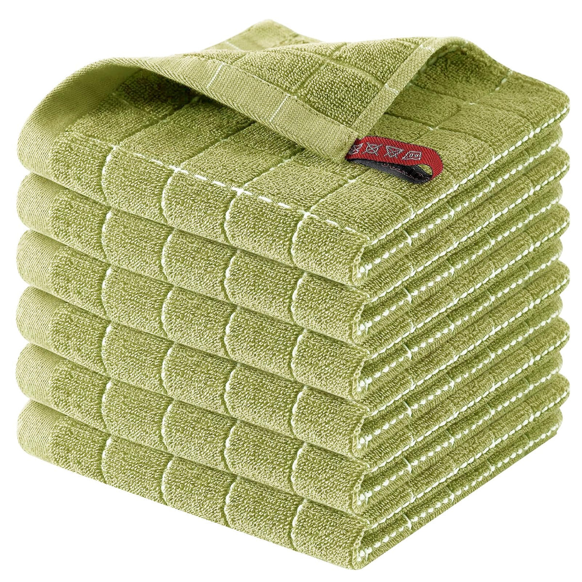 Homaxy 100% Cotton Terry Kitchen Dish Cloths, 6 Pack, Navy Blue
