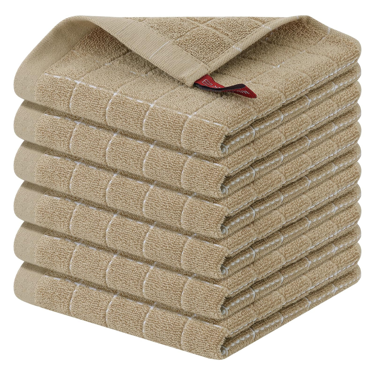 Homaxy 100% Cotton Terry Kitchen Dish Cloths, 6 Pack, Navy Blue