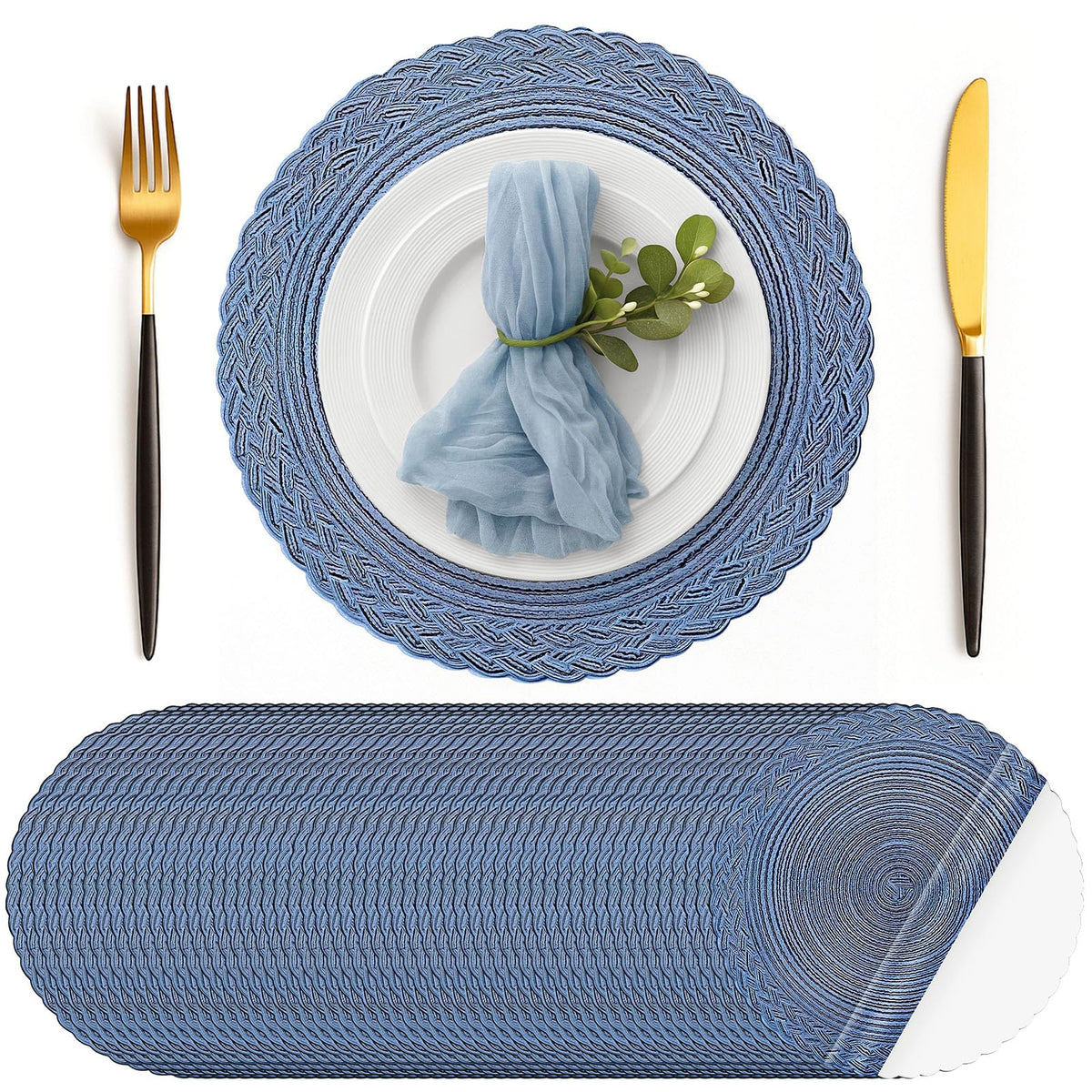 Geosar 100 Pcs Disposable Paper Placemat Cotton Woven 13'', Beige