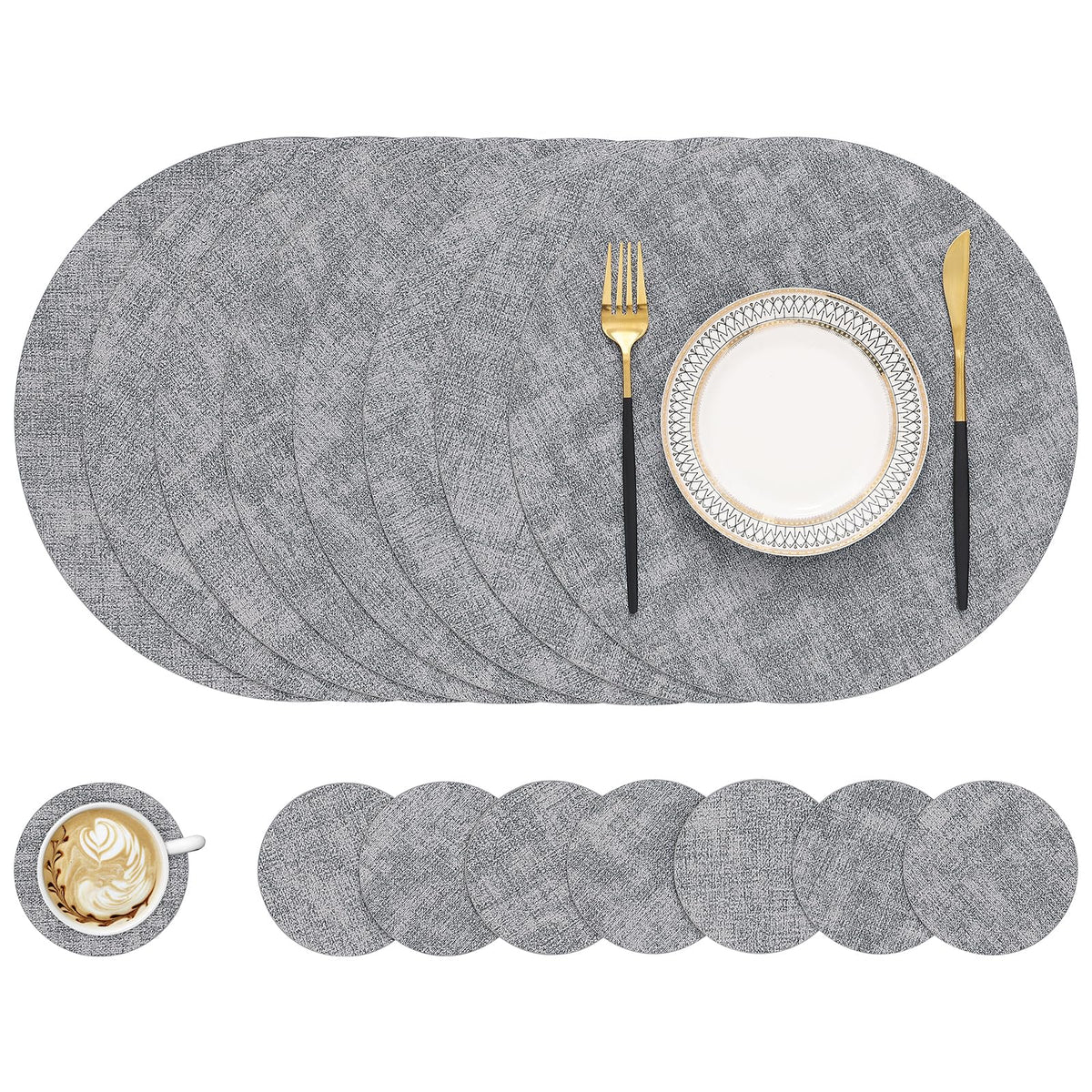 homing Faux Leather Heat Resistant Placemats 6 Packs