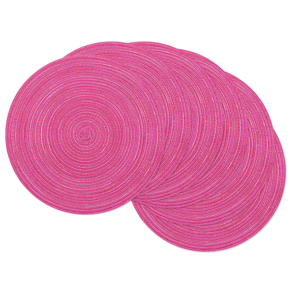 SHACOS Round Braided Placemats Set of 8 Cotton Fabric Round Table Mats Non Slip Washable 15 inch Round Place Mats Home Party Table Decor (Beige, 8)