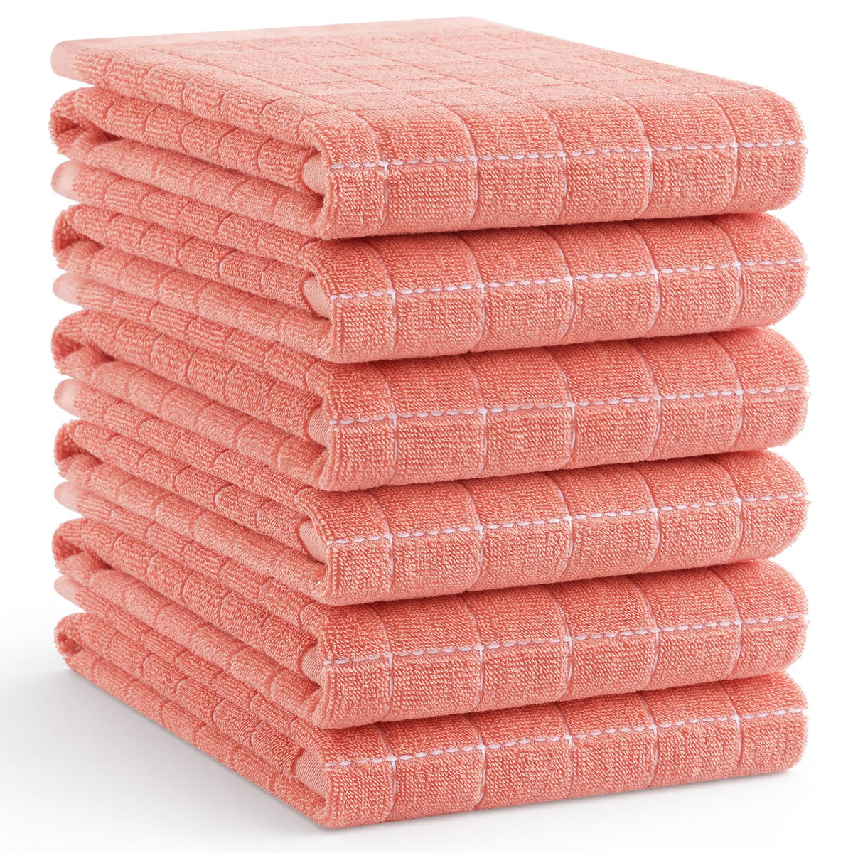 Homaxy 100% Cotton Terry Kitchen Dish Cloths, 6 Pack, Navy Blue