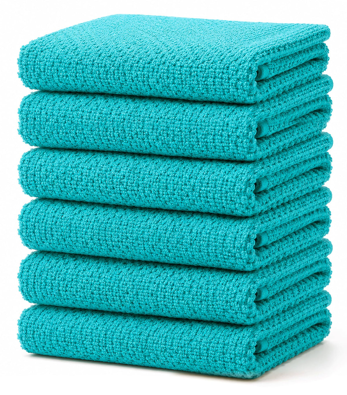 Bumble Dish Cloths 8-Pack, Cotton Kitchen Towels, 12"x12" Blue Wide Stripes