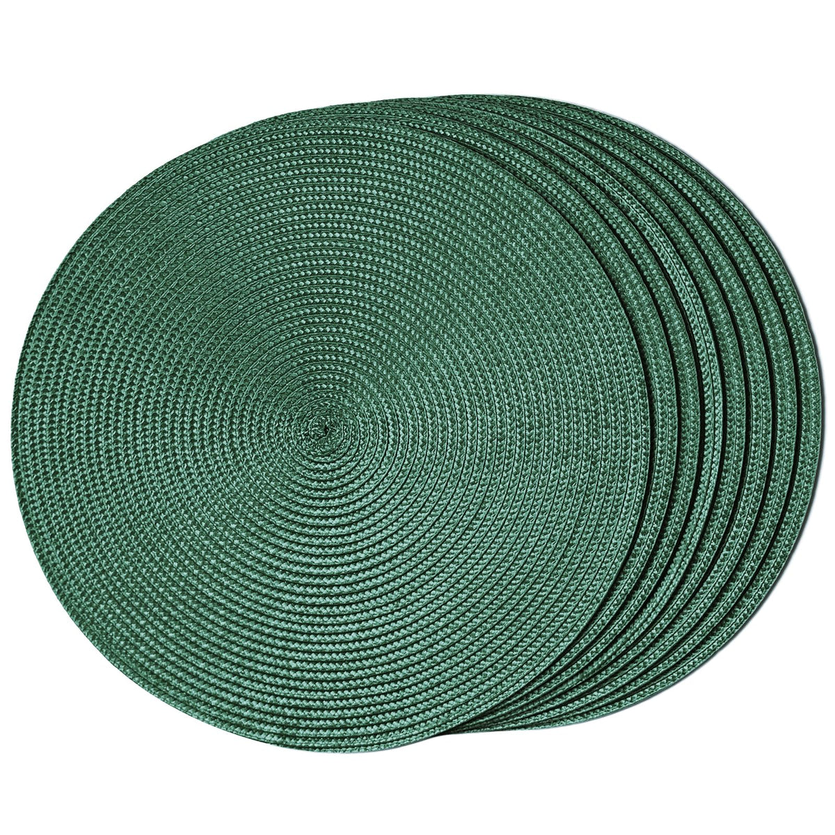FunWheat Round Braided Placemats Set of 6 Table Mats for Dining Tables Woven Washable Non-Slip Place mats 15 inch(Orange, 6pcs)