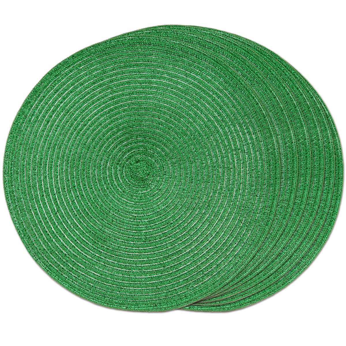 FunWheat Round Braided Placemats Set of 6 Table Mats for Dining Tables Woven Washable Non-Slip Place mats 15 inch(Orange, 6pcs)