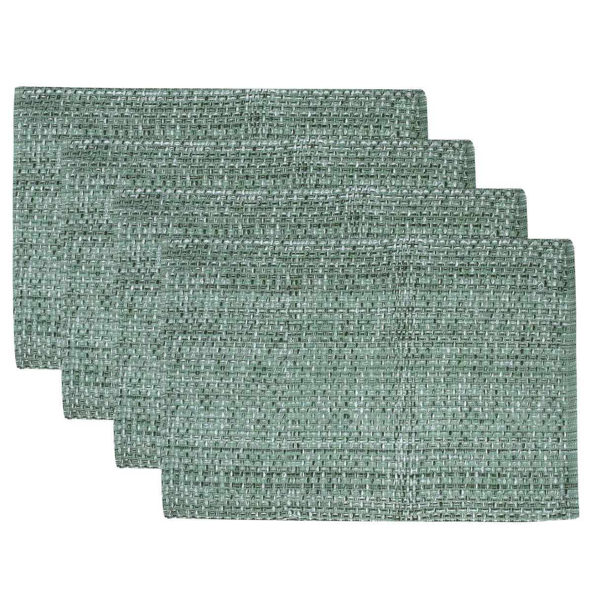 Sweet Home Collection 100% Cotton Placemats for Dining Room Rectangle Two Tone Woven Fabric 13" x 19" Soft Durable Table Mat Set, Set of 6, Eggshell