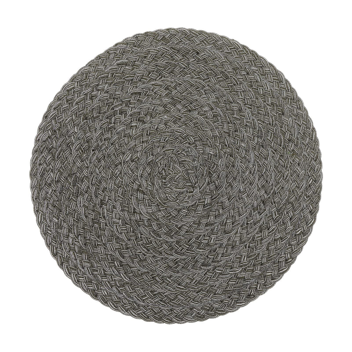 SHACOS 15 inch Round Placemats Set of 6, Cotton Polyester Woven Braided Place Mats, Washable Heat Resistant Circle Table Mats for Dining Table (Beige, 6)