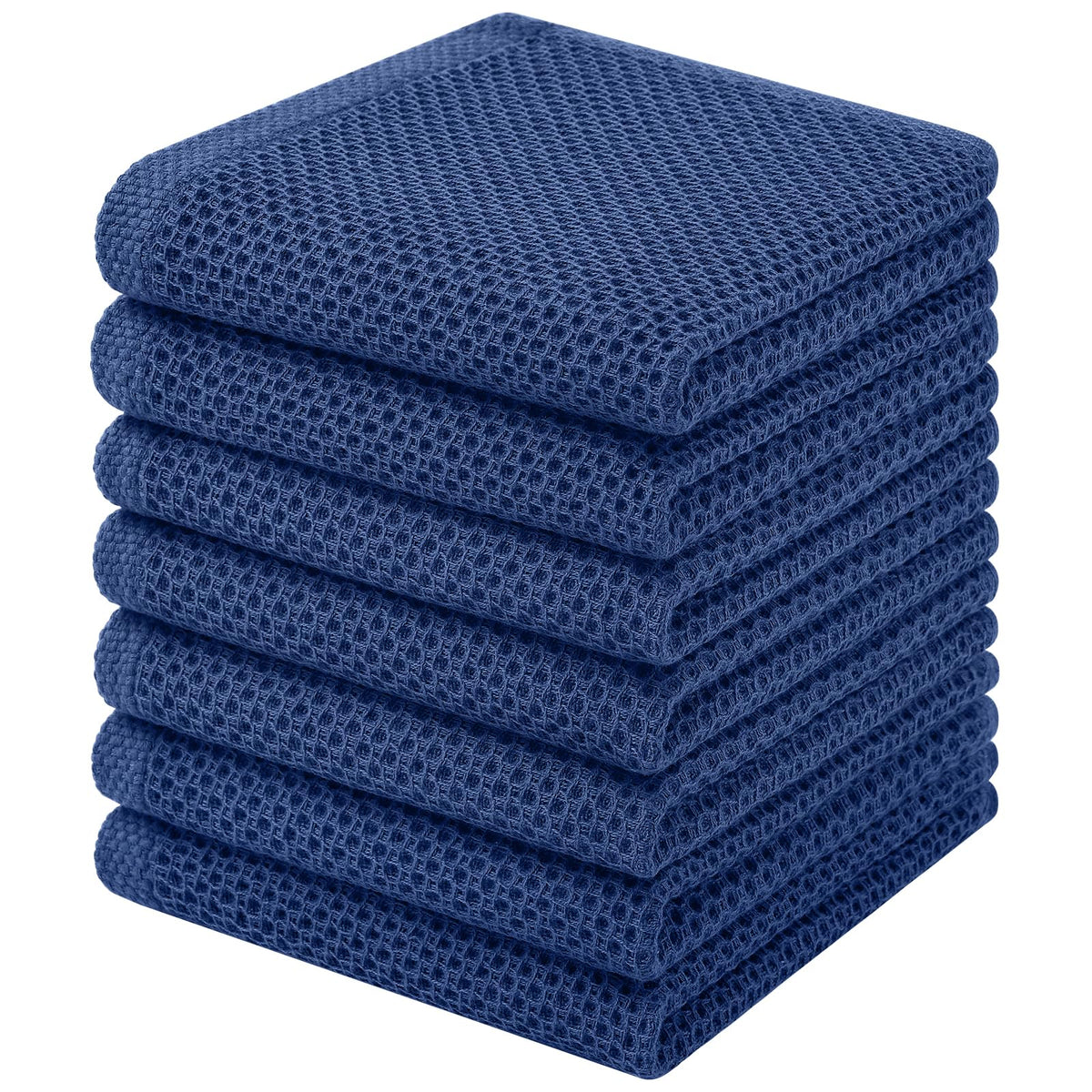 Homaxy 100% Cotton Waffle Weave Kitchen Dish Cloths, 4-Pack, Dark Grey