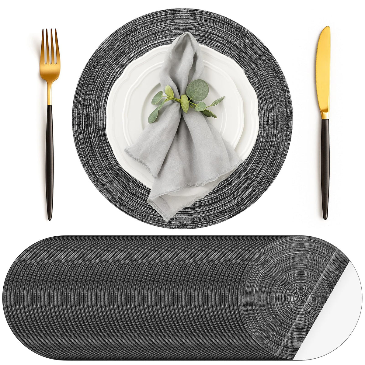 Geosar 100 Pcs Disposable Paper Placemat Cotton Woven 13'', Beige