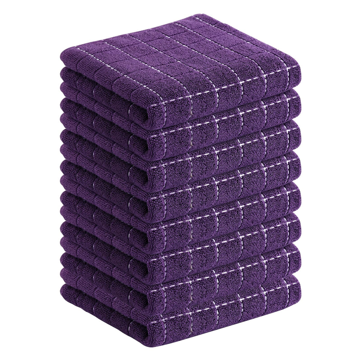 Homaxy 100% Cotton Terry Kitchen Dish Cloths, 6 Pack, Navy Blue