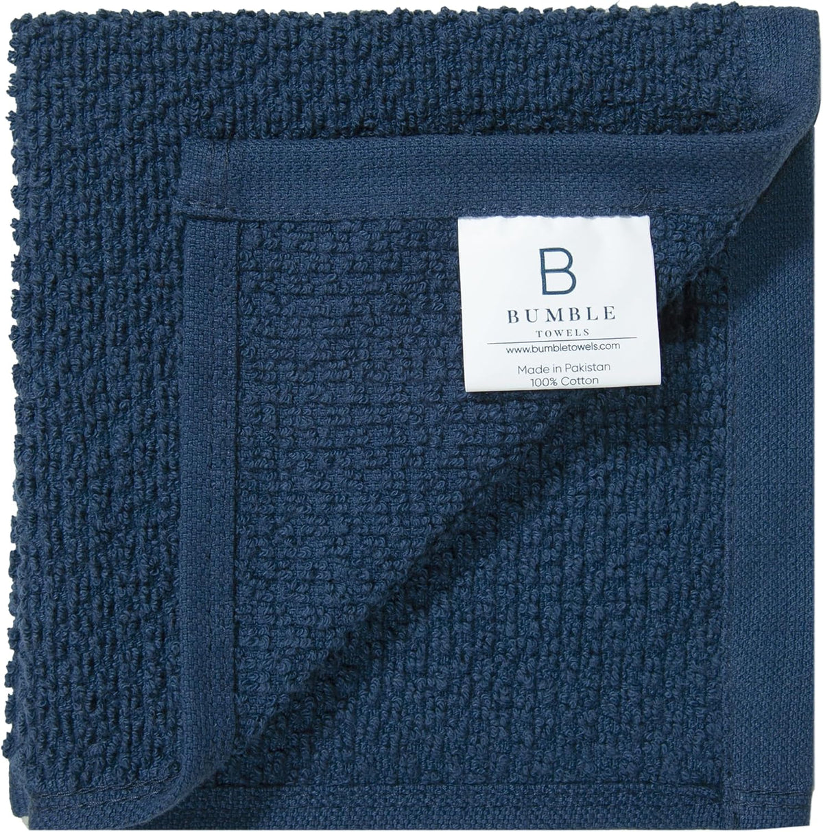 Bumble Dish Cloths 8-Pack, Cotton Kitchen Towels, 12"x12" Blue Wide Stripes