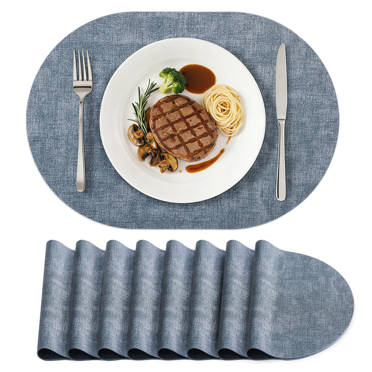 homing Heat Resistant Oval Placemats Set of 6, Beige
