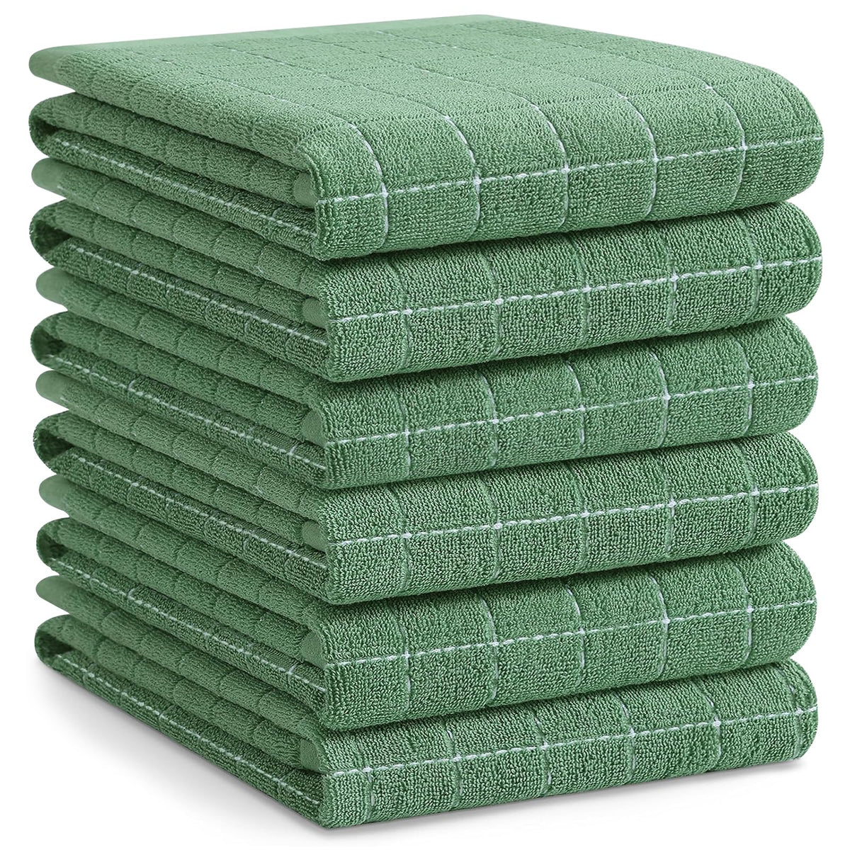 Homaxy 100% Cotton Terry Kitchen Dish Cloths, 6 Pack, Navy Blue