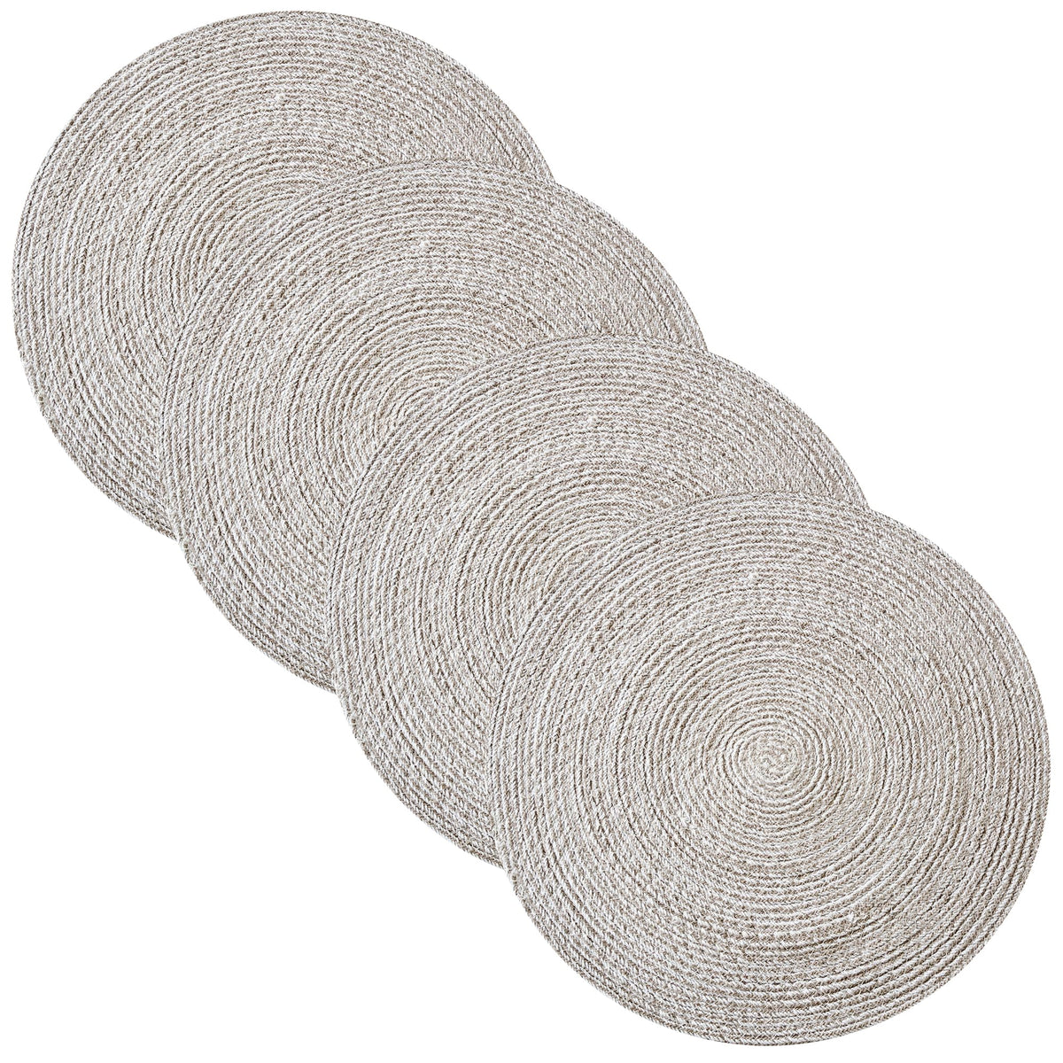 Sweet Home Collection 100% Cotton Placemats for Dining Room Rectangle Two Tone Woven Fabric 13" x 19" Soft Durable Table Mat Set, Set of 6, Eggshell