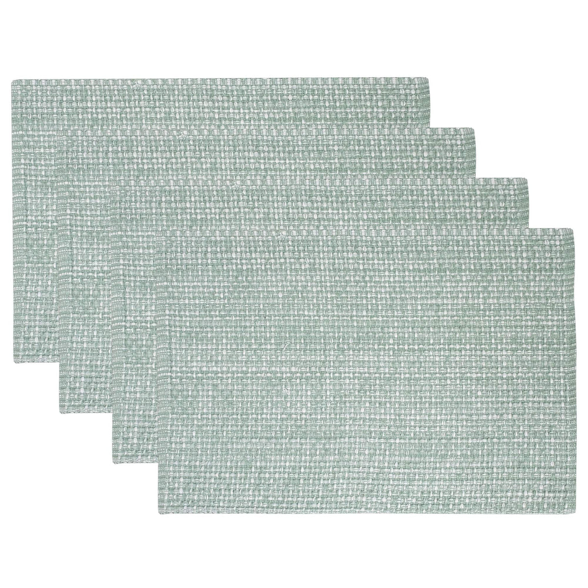 Sweet Home Collection 100% Cotton Placemats for Dining Room Rectangle Two Tone Woven Fabric 13" x 19" Soft Durable Table Mat Set, Set of 4, Eggshell