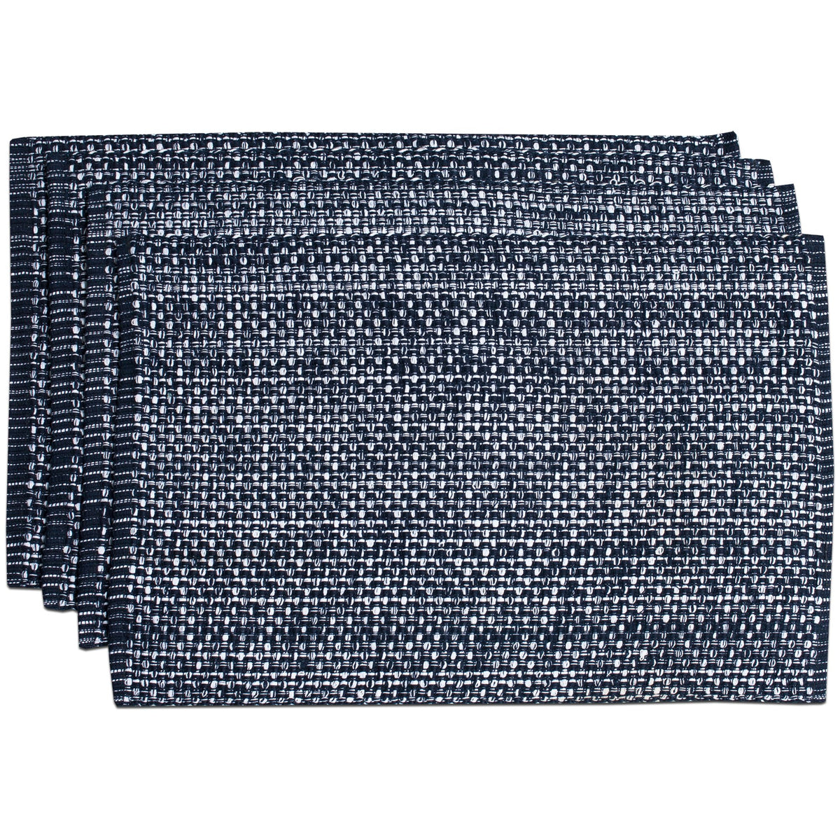 Sweet Home Collection 100% Cotton Placemats for Dining Room Rectangle Two Tone Woven Fabric 13" x 19" Soft Durable Table Mat Set, Set of 4, Eggshell
