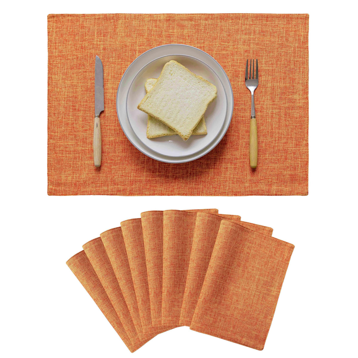 Home Brilliant Linen Placemats Set of 4 Heat Resistant Dining Table Cloth Place Mats Kitchen Table Mats Placemats Table Decor, Natural Linen